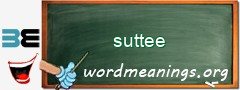 WordMeaning blackboard for suttee